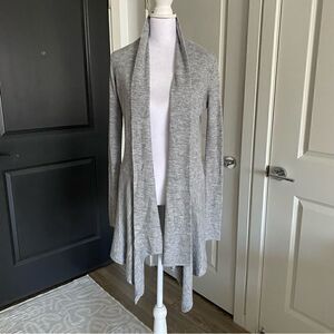All Saints Italian Gray Wool Sweater Open Drape Cardigan Duster Size S